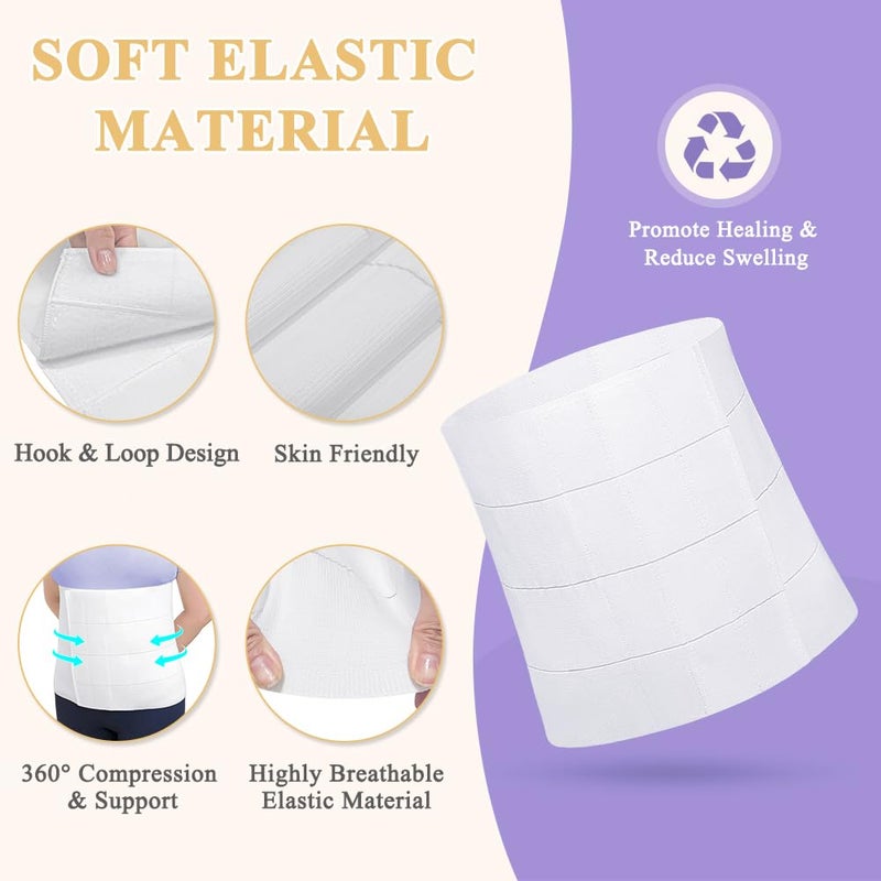 Zelen Abdominal Binder After Surgery Belly Binder Post Hysterectomy Belly Band Bariatric Abdominal Belt Tummy Tuck Stomach Binder for Women and Men 4 Panel Post Surgery Compression Wrap - Image 2